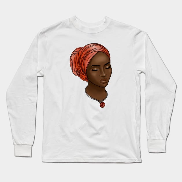 Beautiful african girl Long Sleeve T-Shirt by Kuchinska design